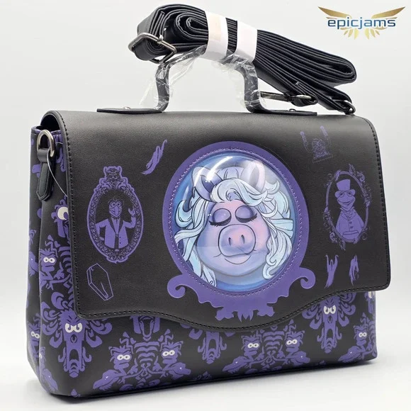 Disney Muppets Haunted Mansion Madame Pigota Miss Piggy Crossbody Bag New - Picture 2 of 5